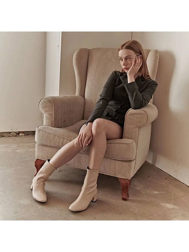 Army Release 5cm Ankle Boots Lady Beige - FLORIDA STUDIO - BALAAN 3