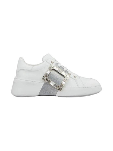 Viv' Skate Crystal Buckle Low Top Sneakers White - ROGER VIVIER - BALAAN 1