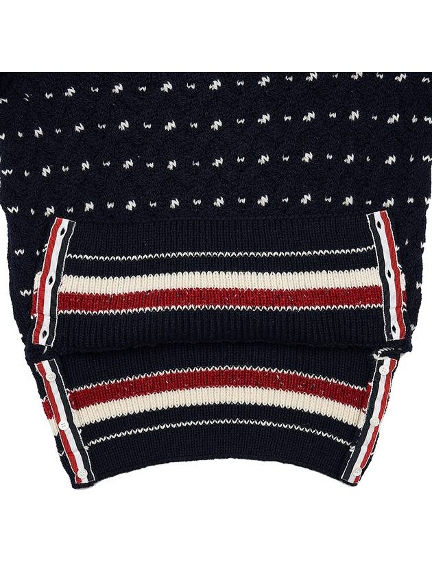 Wool Mohair Long Sleeve Knit Top Navy - THOM BROWNE - BALAAN 10