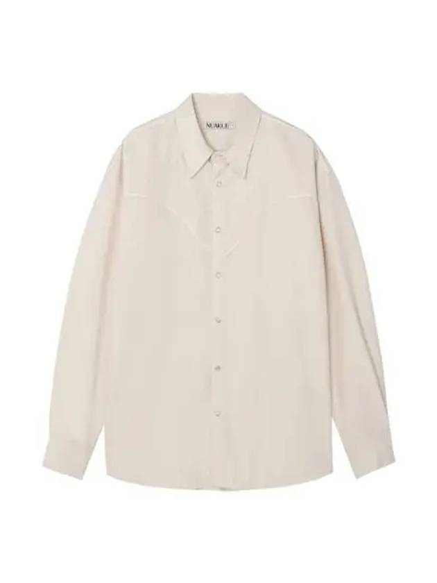 Tencel Needlework Shirt Ivory - NUAKLE - BALAAN 1