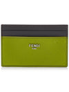 Men's FF Leather Card Wallet Green - FENDI - 2