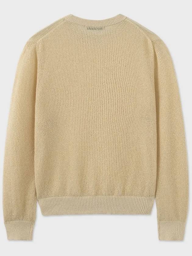 Cotton net loose fit knit pale yellow - NOIRER FOR WOMEN - BALAAN 9