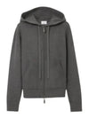 Cashmere Blend Zip-Up Hoodie Grey - BURBERRY - BALAAN 2