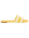 Logo Plaque Stripe Slippers Yellow - TORY BURCH - BALAAN 2