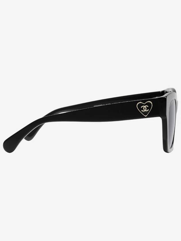 Eyewear Heart Logo Square Sunglasses Black - CHANEL - BALAAN 3