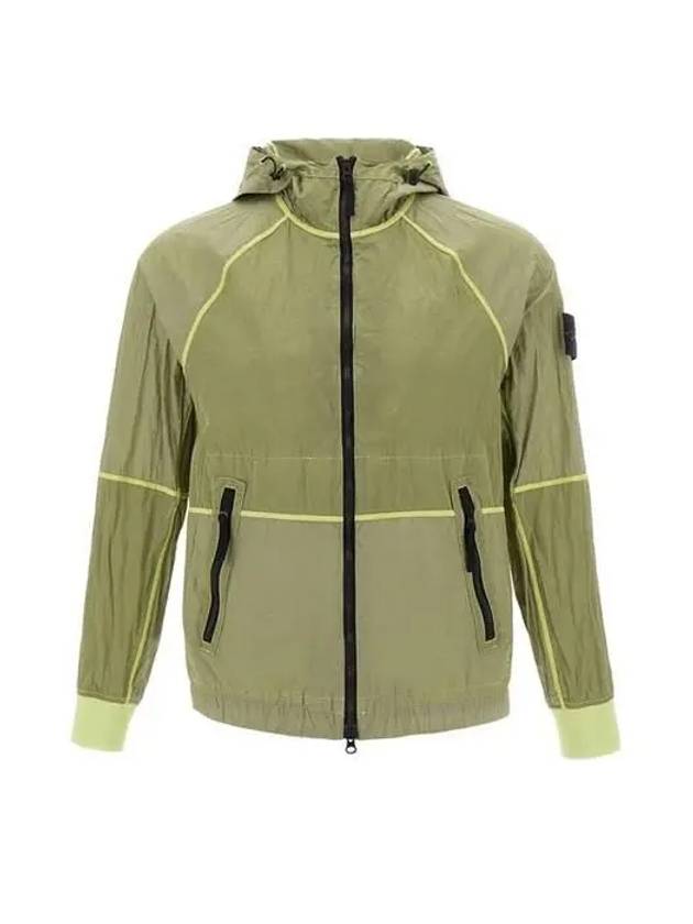 Watro Nylon Hooded Jacket Lime Green - STONE ISLAND - BALAAN 3