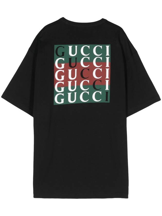 Interlocking G Shadow Print Short Sleeve T-Shirt Black - GUCCI - BALAAN 3