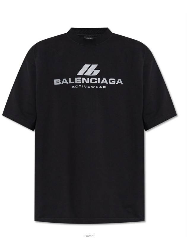 Activewear Medium Fit Short Sleeve T-Shirt Black - BALENCIAGA - BALAAN 6