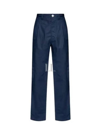 Marina Mid Rise Cotton Canvas Wide Pants Royal Blue - STONE ISLAND - BALAAN 2