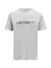 Men s Logo Short Sleeve T Shirt Gray I031047 24FXX - CARHARTT - BALAAN 3