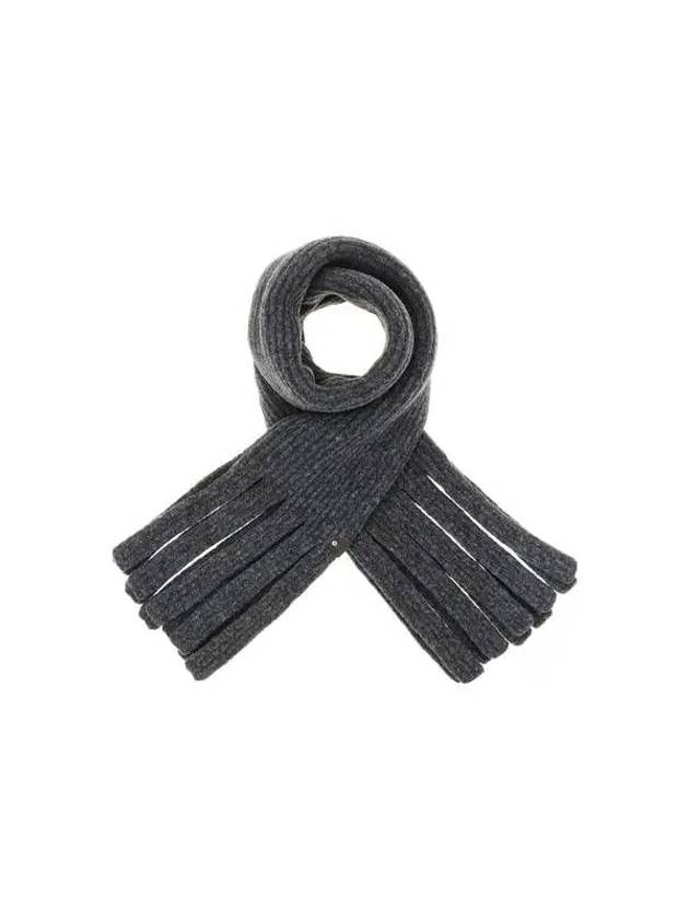 Women s Big Fringe Wool Scarf Charcoal 271504 - EMPORIO ARMANI - BALAAN 1