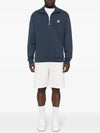 Fox Head Patch Half Zipper Sweatshirt Ink Blue - MAISON KITSUNE - BALAAN 3