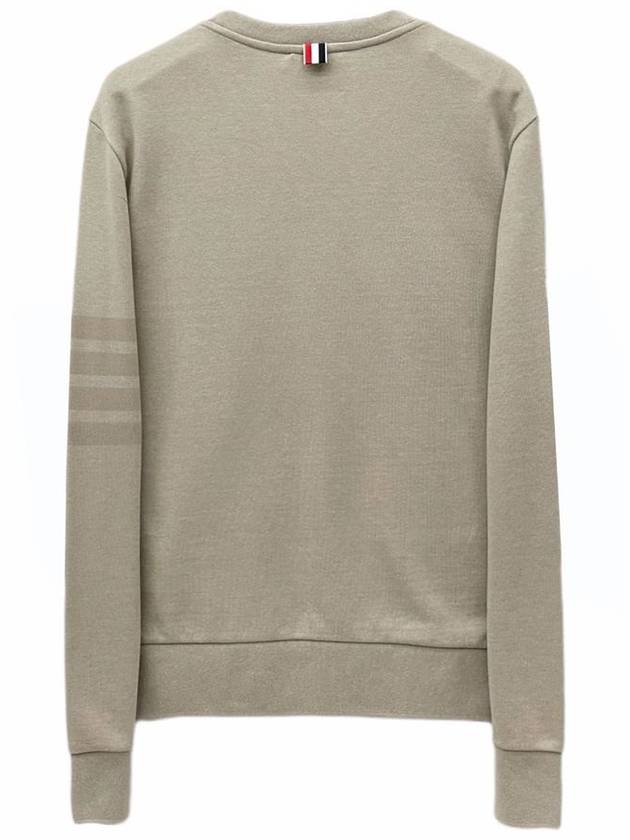 Classic Loopback Tonal 4 Bar Crewneck Knit Top Beige - THOM BROWNE - BALAAN 3