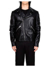 Pocket Nappa Leather Biker Jacket Black - LOEWE - BALAAN 2