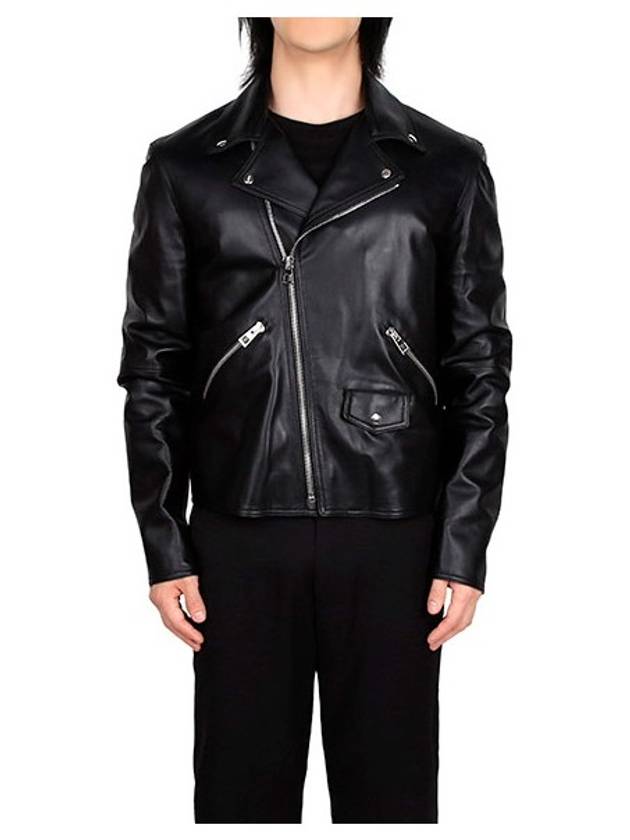 Pocket Nappa Leather Biker Jacket Black - LOEWE - BALAAN 2