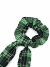 seersucker check frill bow hair scrunchie green - GANNI - 3