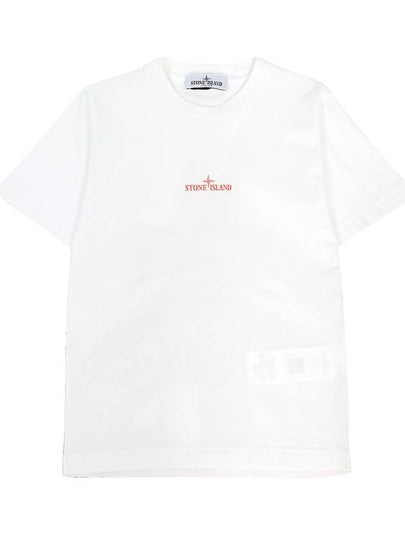 Kids Logo Print Short Sleeve T-Shirt White - STONE ISLAND - BALAAN 2