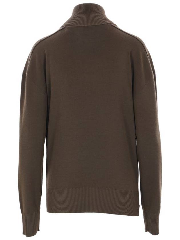 Roll Neck Wool Knit Top Military - BURBERRY - BALAAN 3