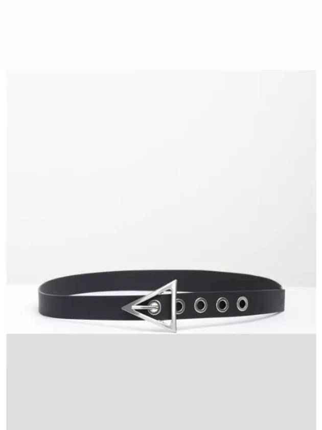 Triangle Buckle Rubber Belt Black - BOTTEGA VENETA - BALAAN 2