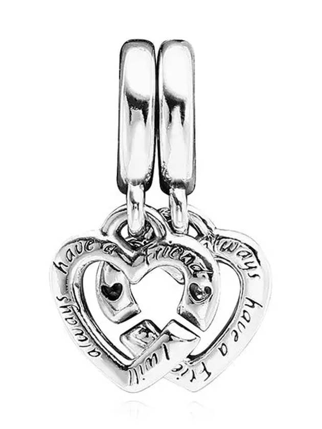 Linked Sister Hearts Split Dangle Bracelet Charm Silver - PANDORA - BALAAN 4