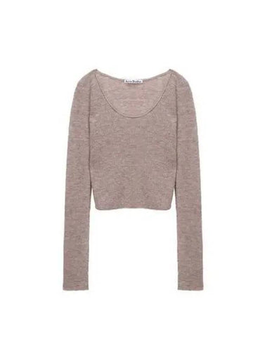 Knit women s scoop neck ribbed beige - ACNE STUDIOS - BALAAN 1