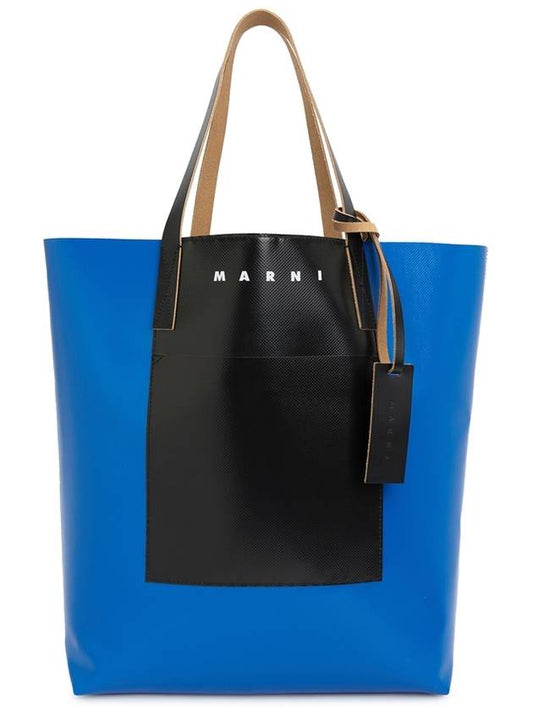 Tribeca Logo Tote Bag Blue - MARNI - BALAAN 2