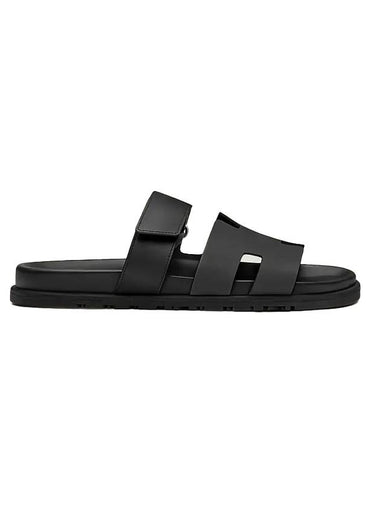 Chypre Calfskin Sandals Black - HERMES - BALAAN 1