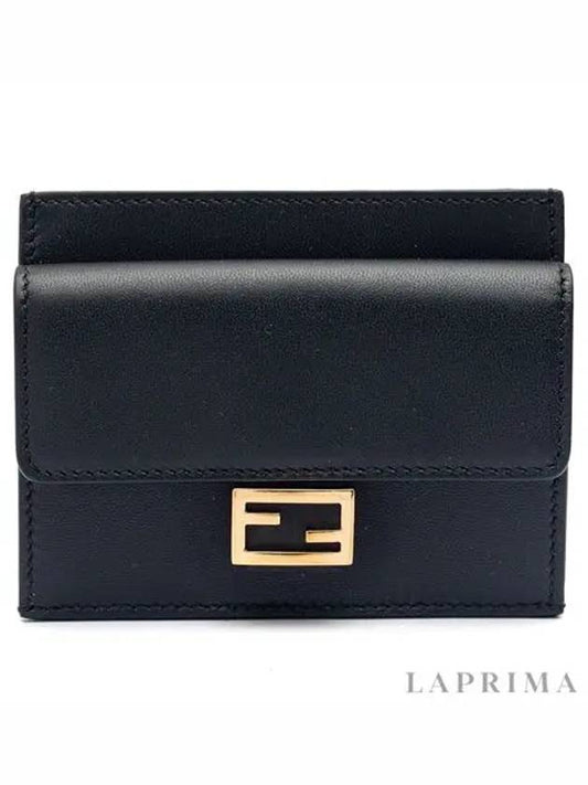 FF Baguette Flap Card Wallet Black - FENDI - BALAAN 2