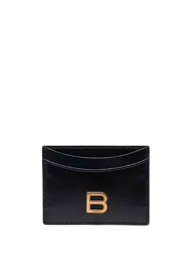 Hourglass Gold B Logo Card Wallet Black - BALENCIAGA - BALAAN 1