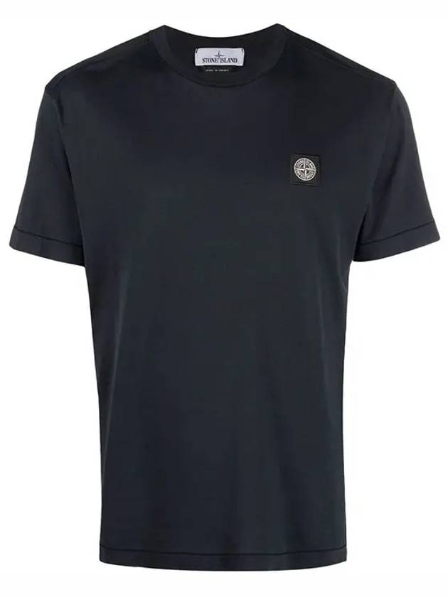 Logo Patch Short Sleeve T-Shirt Navy - STONE ISLAND - BALAAN 3