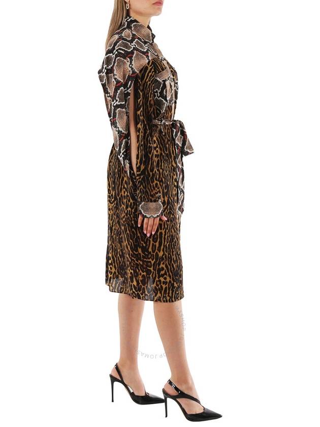 leopard print midi dress brown - BURBERRY - BALAAN 3