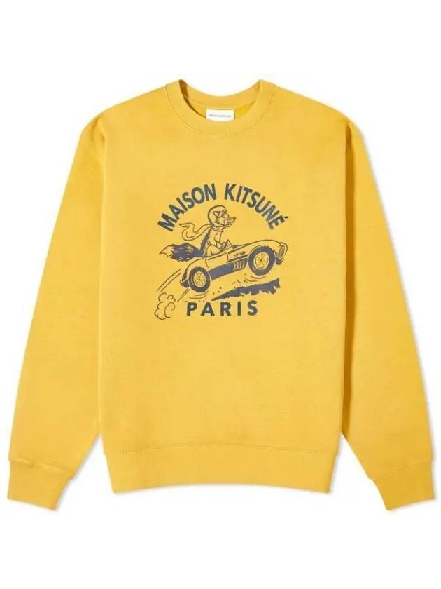 Maison Kitsune Racing Fox Comfort Sweatshirt Mustard - MAISON KITSUNE - BALAAN 2