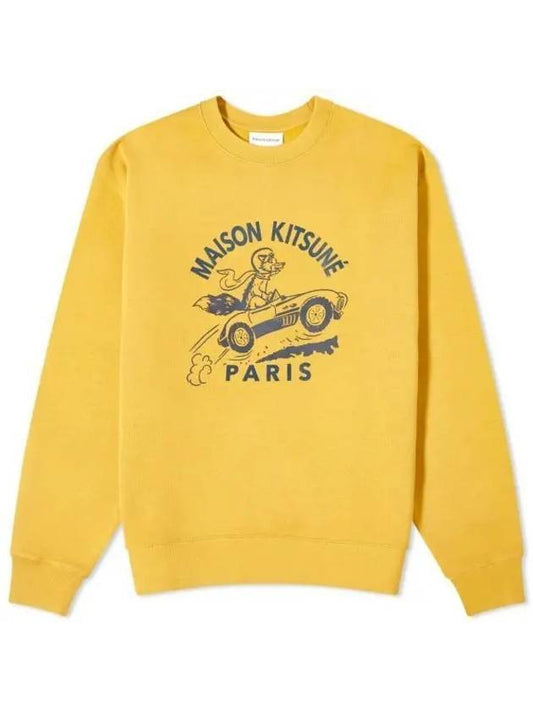 Maison Kitsune Racing Fox Comfort Sweatshirt Mustard - MAISON KITSUNE - BALAAN 2