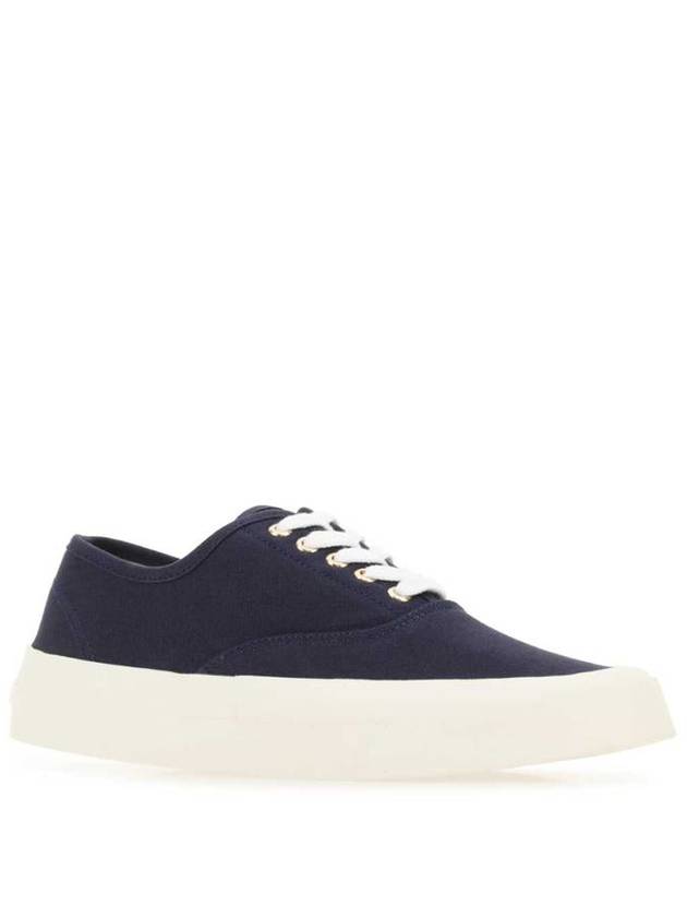 Lace Up Canvas Cotton Low Top Sneakers Navy - MAISON KITSUNE - BALAAN 3