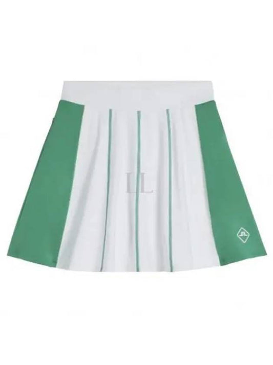 Women's Stripe Detail Golf Skirt White - J.LINDEBERG - BALAAN 2