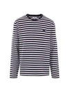 Fox Head Stripe Long Sleeve T-Shirt Navy - MAISON KITSUNE - BALAAN 2