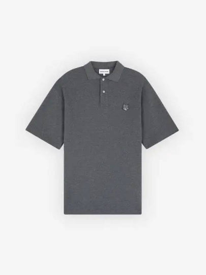 Bold Fox Head Patch Oversized Polo Shirt Grey - MAISON KITSUNE - BALAAN 2