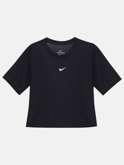 Sportswear Essentials Crop Short Sleeve T-Shirt Black - NIKE - BALAAN 2