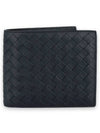 Intrecciato Weaving Half Wallet Black - BOTTEGA VENETA - BALAAN 3