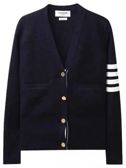 Diagonal stripe Milano stitch cardigan women - THOM BROWNE - BALAAN 1