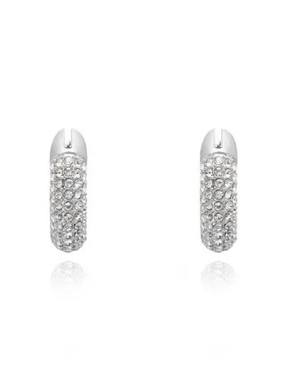 Dextara Crystal Small Hoop Earrings Silver - SWAROVSKI - BALAAN 2