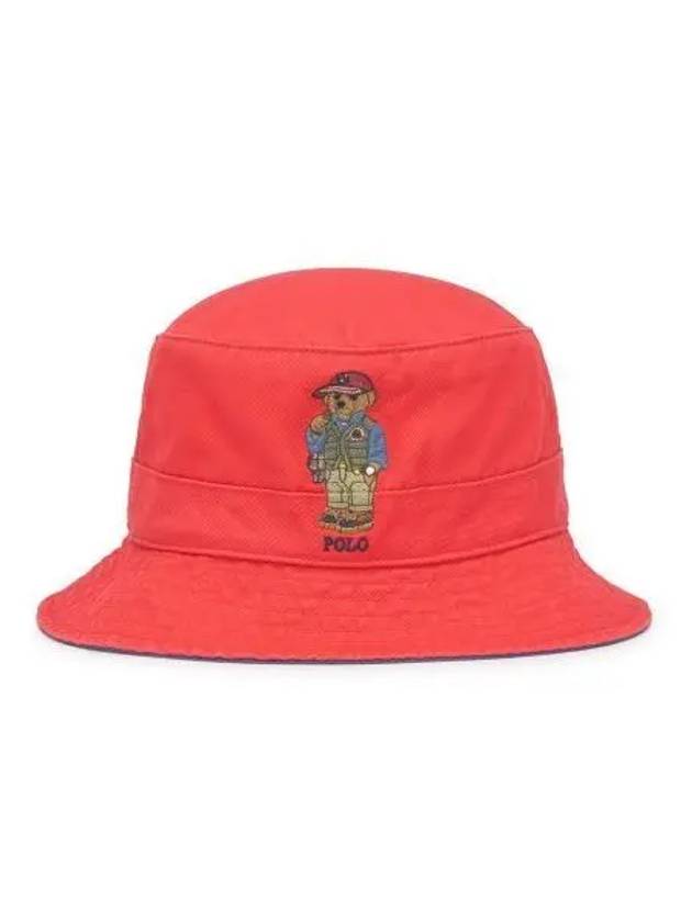 30 points paid Polo Bear Twill Bucket Hat Red - POLO RALPH LAUREN - BALAAN 1