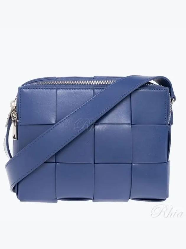 Cassette Intrecciato Leather Cross Bag Navy - BOTTEGA VENETA - BALAAN 2