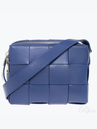 Cassette Intrecciato Leather Cross Bag Navy - BOTTEGA VENETA - BALAAN 2