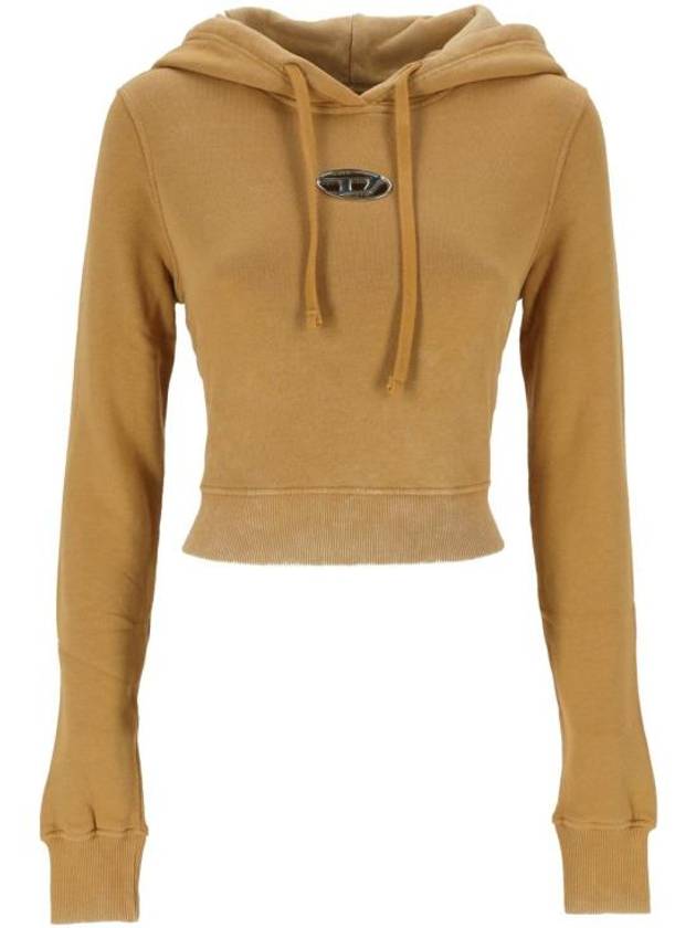 F Slimmy Hood P5 Metal Logo Faded Cut Out Hoodie Mustard Yellow - DIESEL - BALAAN 1