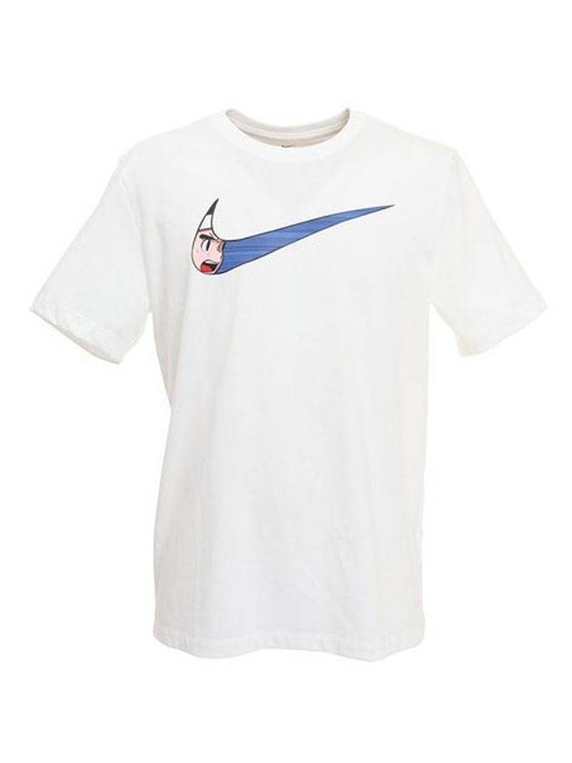 Swoosh Basketball Cartoon Short Sleeve T-Shirt White - NIKE - BALAAN 1