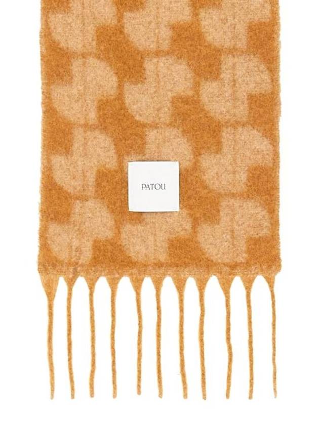 Logo Patch Alpaca Scarf Beige - PATOU - BALAAN 3