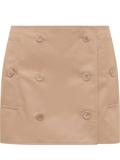 Women's Trench Mini Cotton Gabardine A-Line Skirt Pale Nude - BURBERRY - BALAAN 2