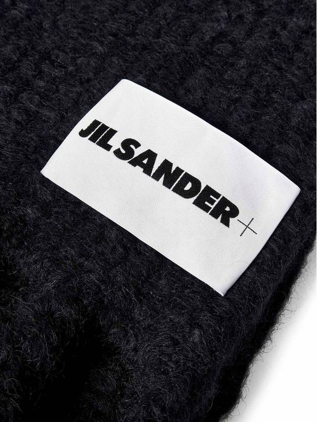 Chunky Knit Scarf Black - JIL SANDER - BALAAN 5