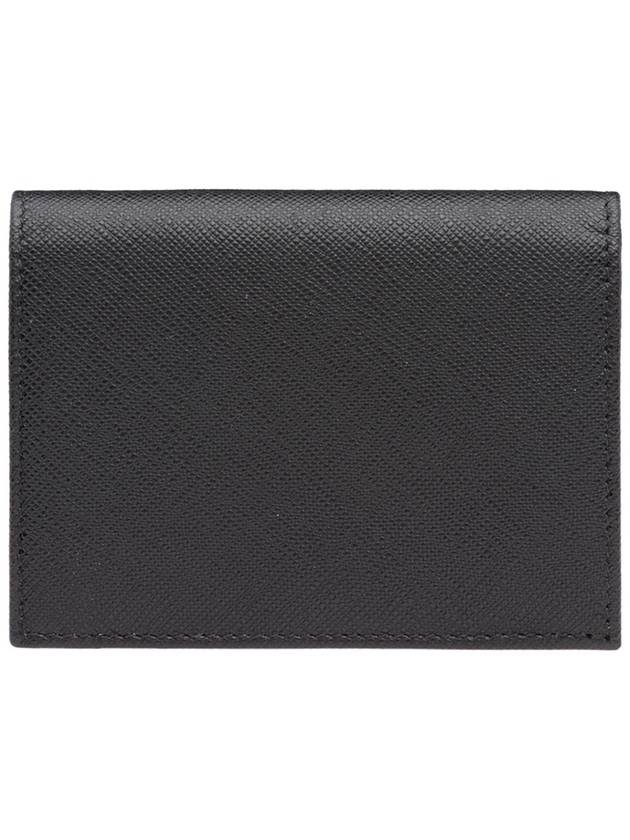 Saffiano Metal Logo Gold Fold Wallet Black - PRADA - BALAAN 3